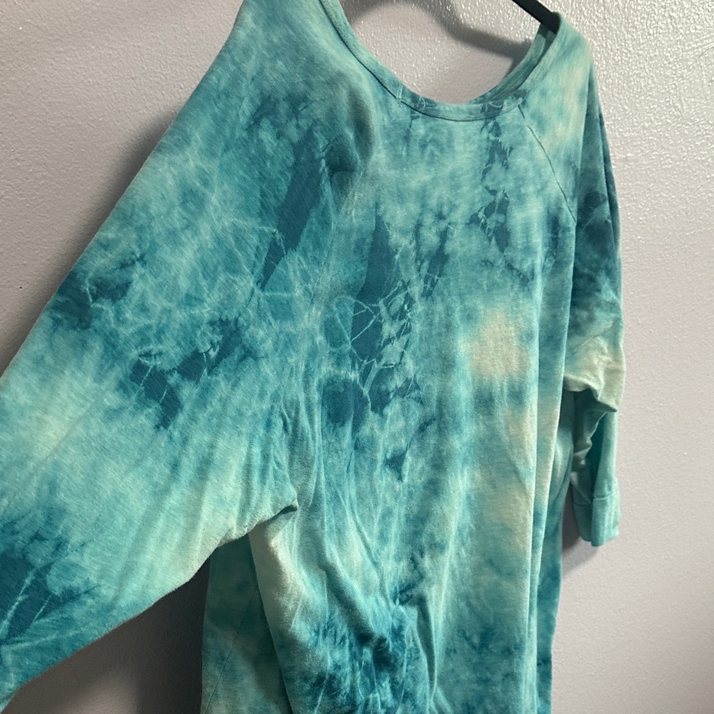 Lucky Brand Tie-Dye Long Sleeve Top - Teal and Aqua - Picture 6 of 7